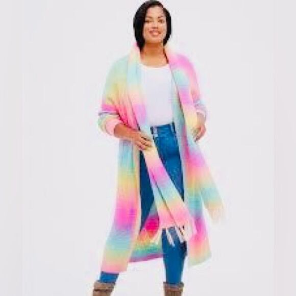 NWT Torrid Rainbow Brite Ombre Large Scarf - Picture 1 of 9